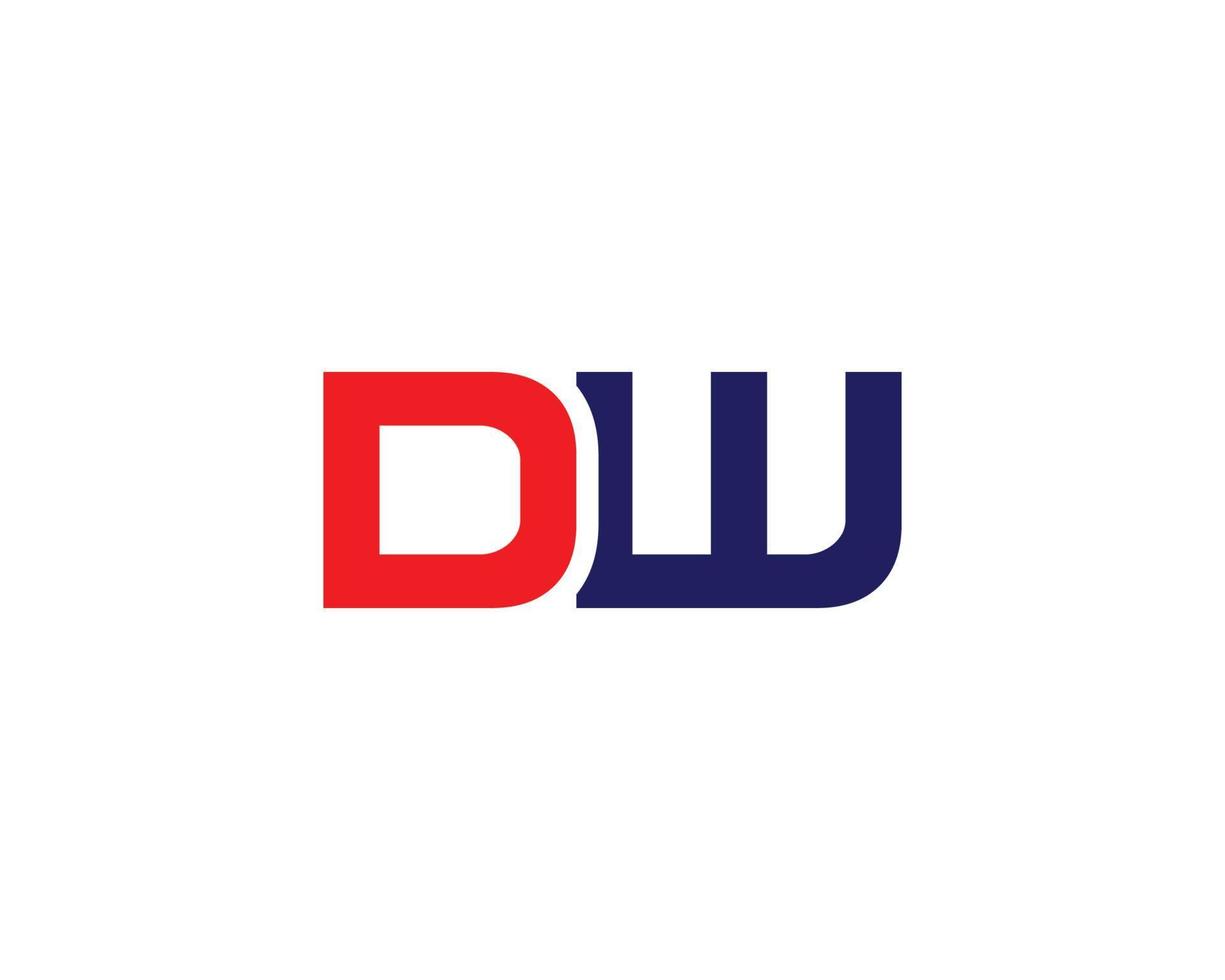 dw wd-Logo-Design-Vektorvorlage vektor