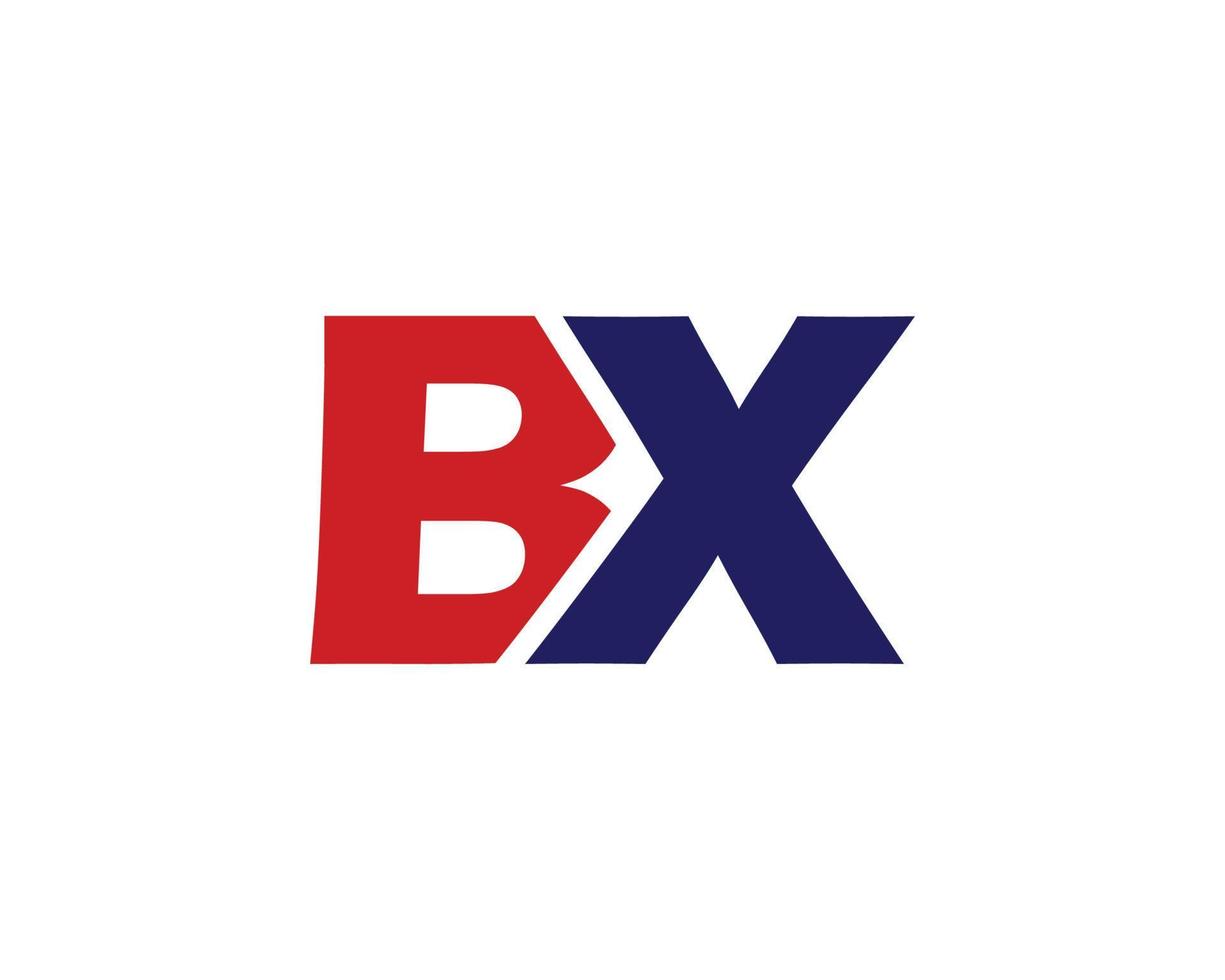 bx xb logotyp design vektor mall