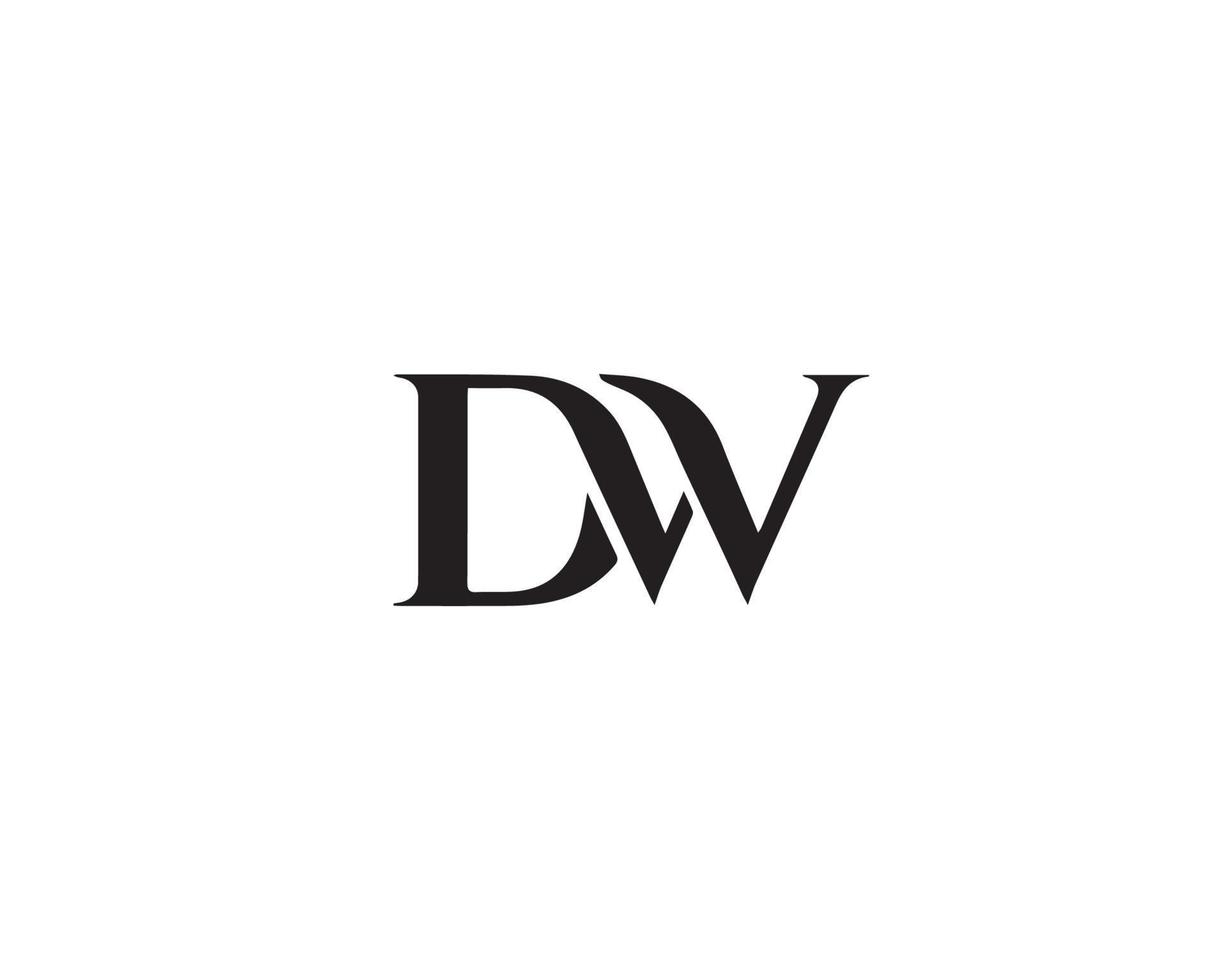 dw wd logotyp design vektor mall