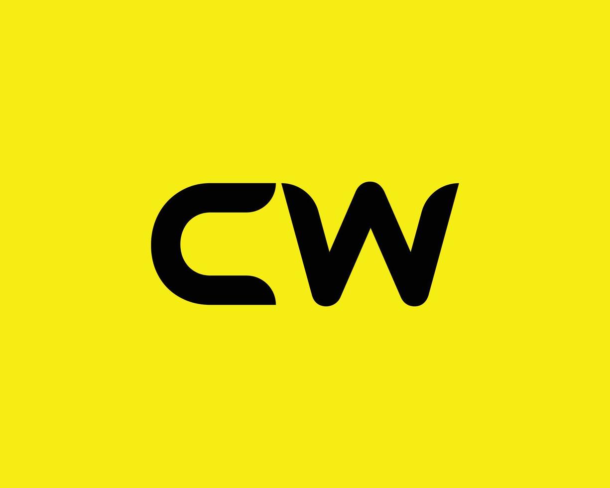 cw wc-Logo-Design-Vektorvorlage vektor