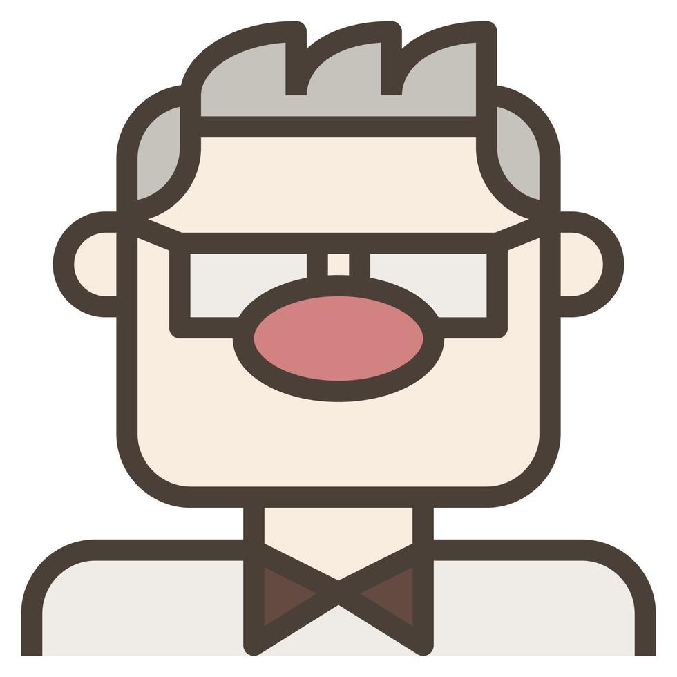 carl fredricksen avatar morfar gammal man glasögon klämma konst ikon vektor