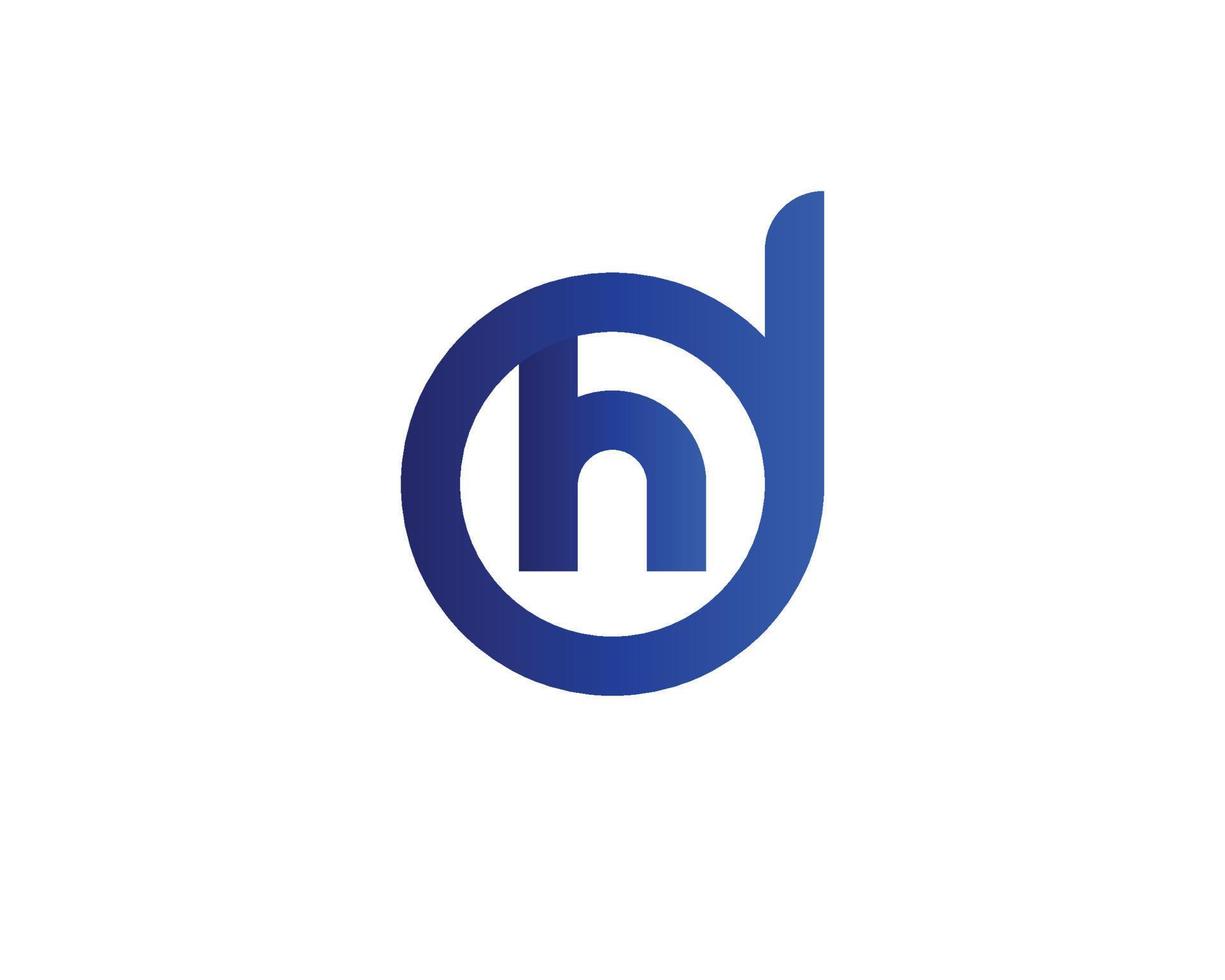 dh hd logotyp design vektor mall