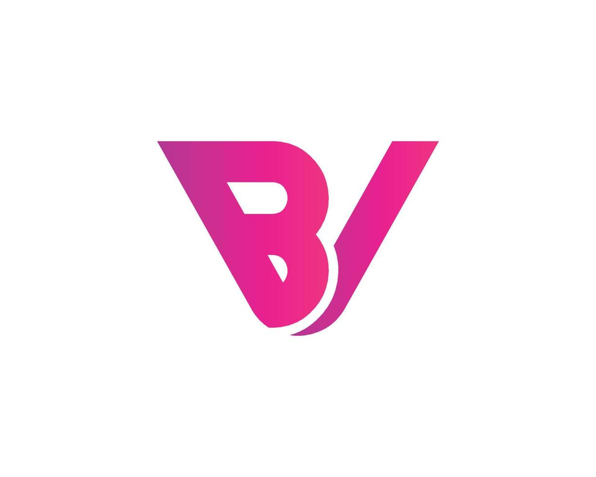 bv vb logotyp design vektor mall