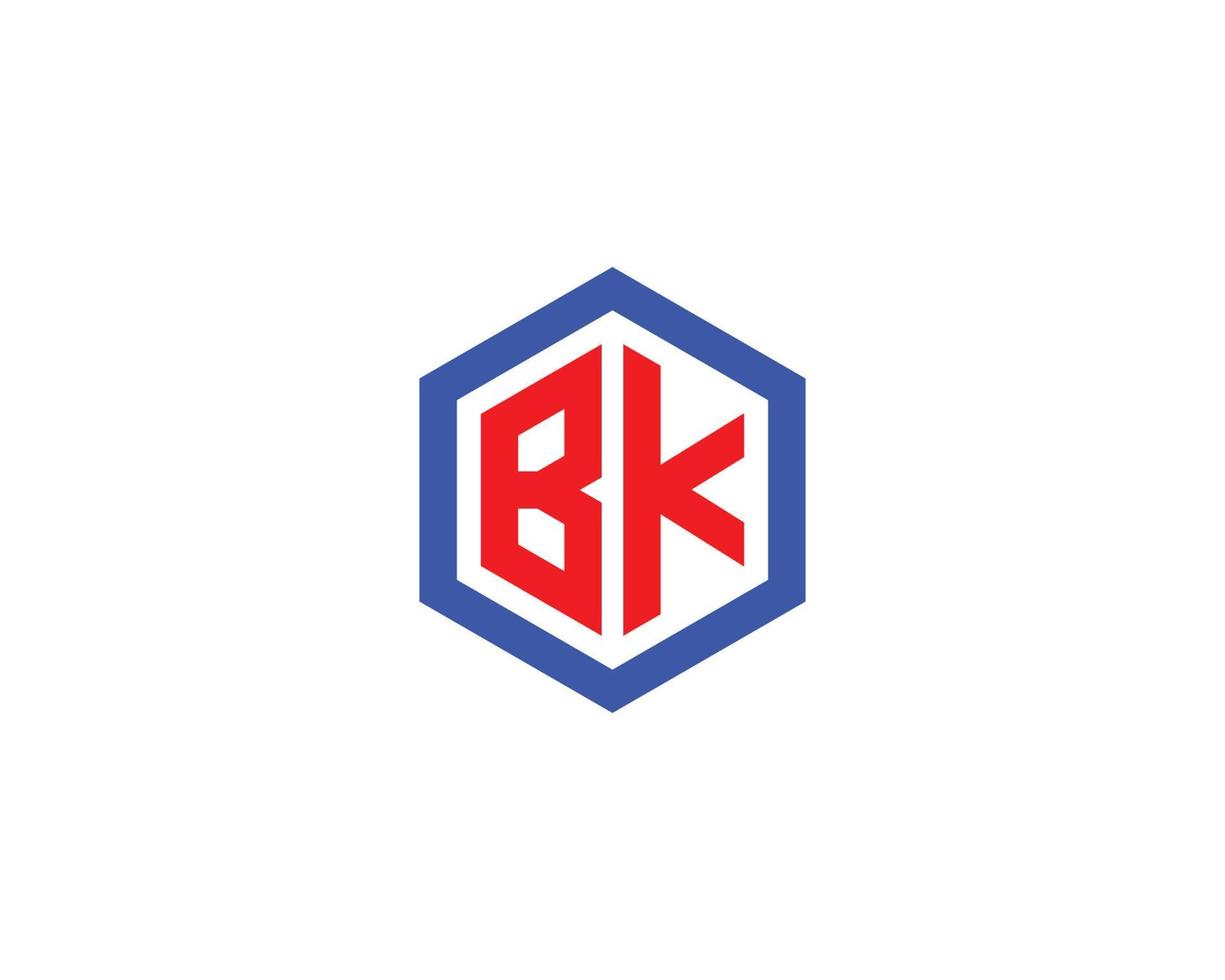 bk kb logotyp design vektor mall