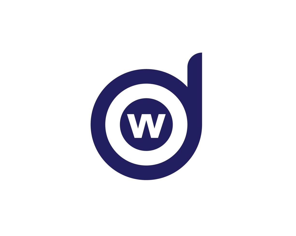 dw wd logotyp design vektor mall