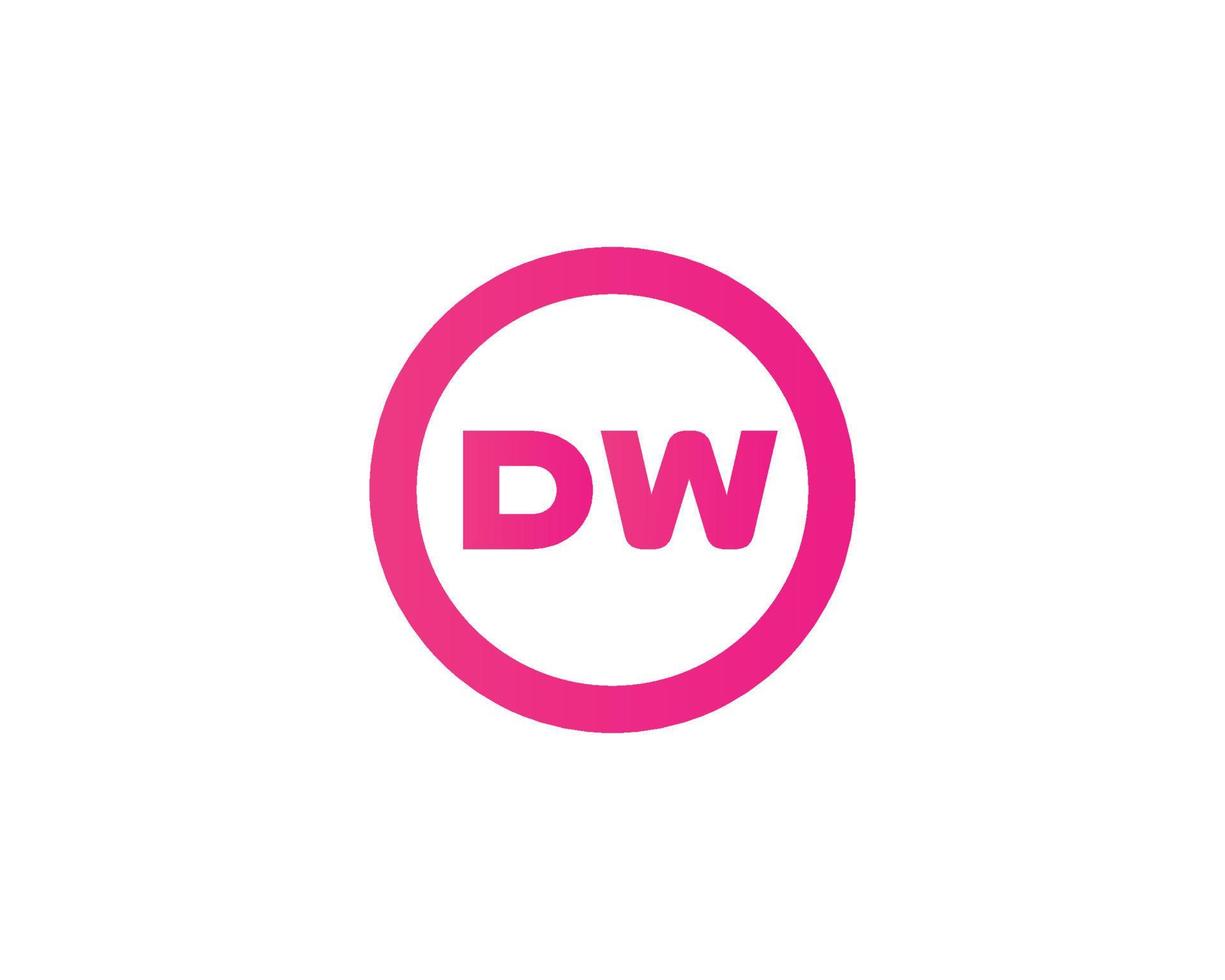 dw wd logotyp design vektor mall