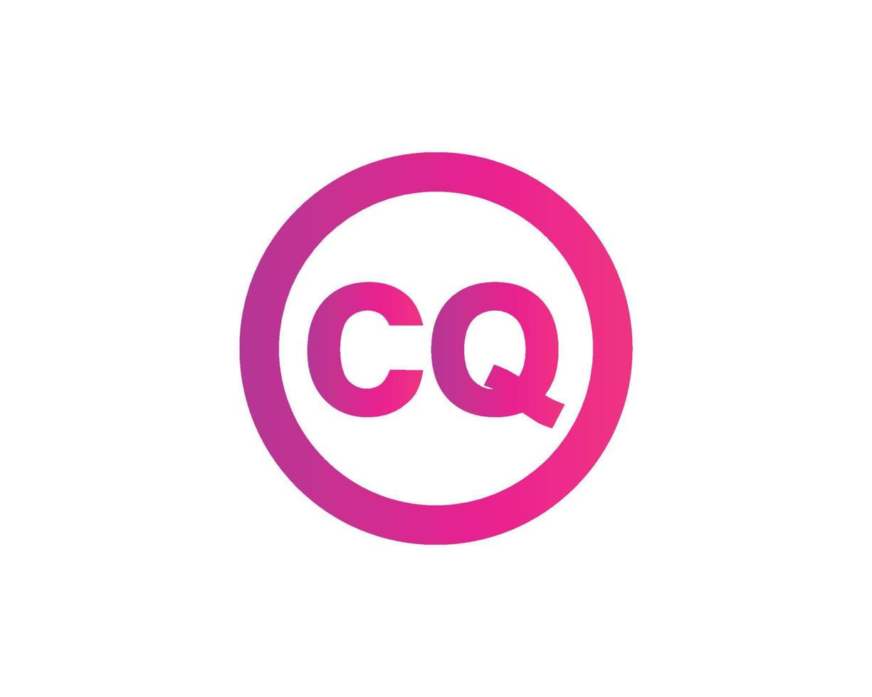 cq qc logotyp design vektor mall