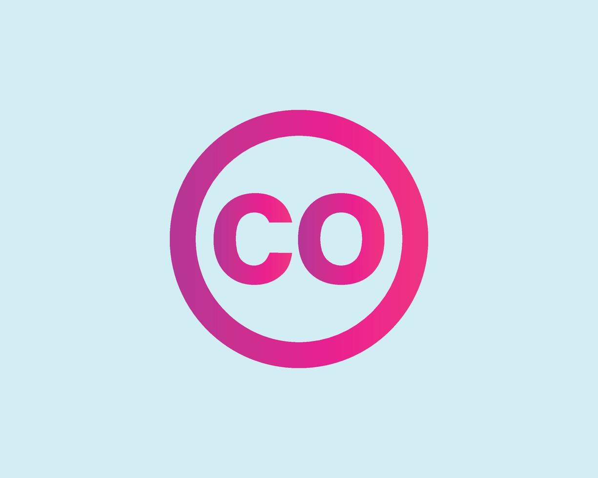 co oc logotyp design vektor mall