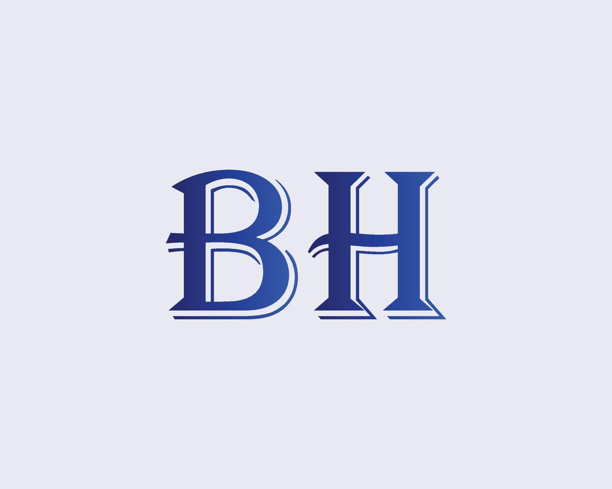 bh hb logotyp design vektor mall