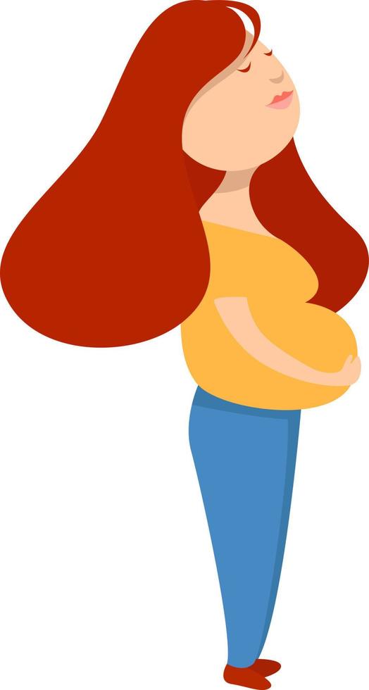 schwangere Frau, Illustration, Vektor auf weißem Hintergrund