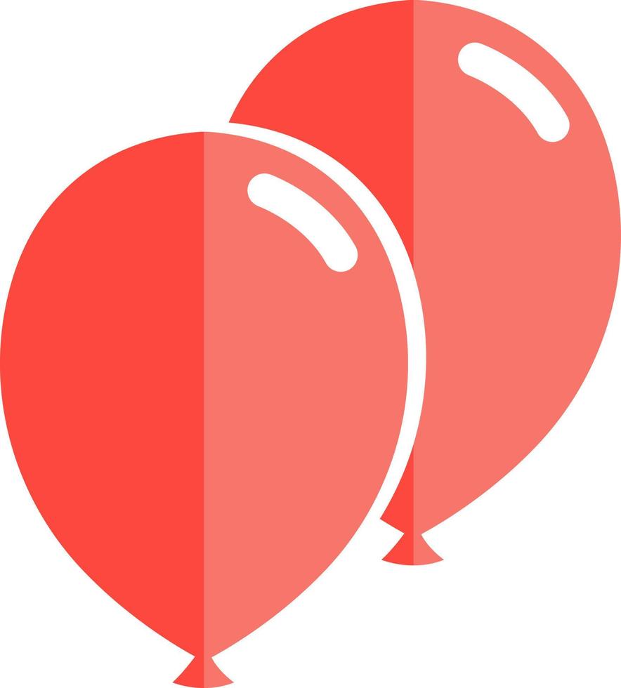 två röd ballonger, illustration, vektor på vit bakgrund.