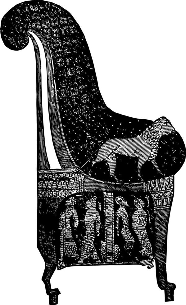 egyptisk stol, årgång illustration. vektor