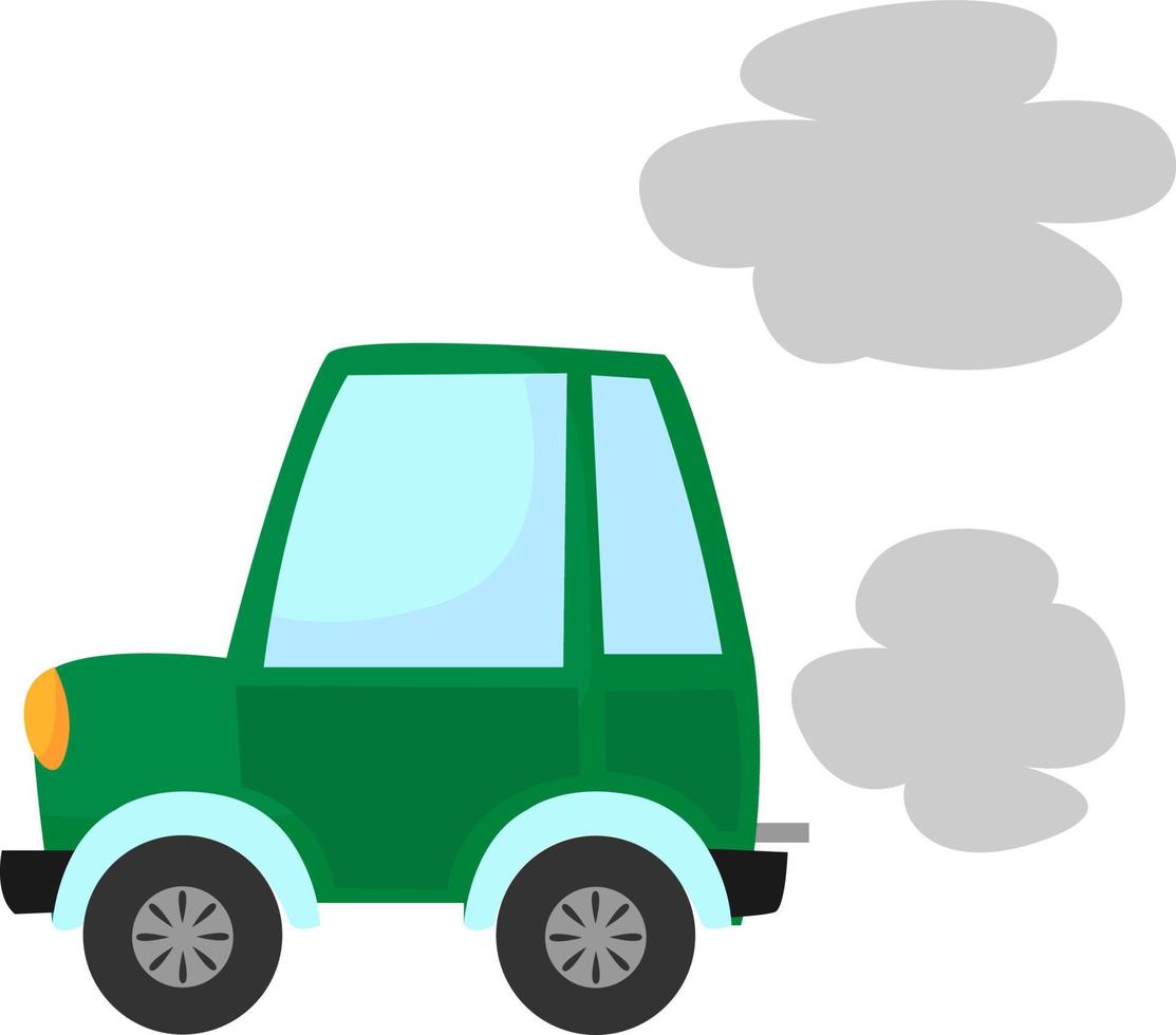grünes Auto, Illustration, Vektor auf weißem Hintergrund.