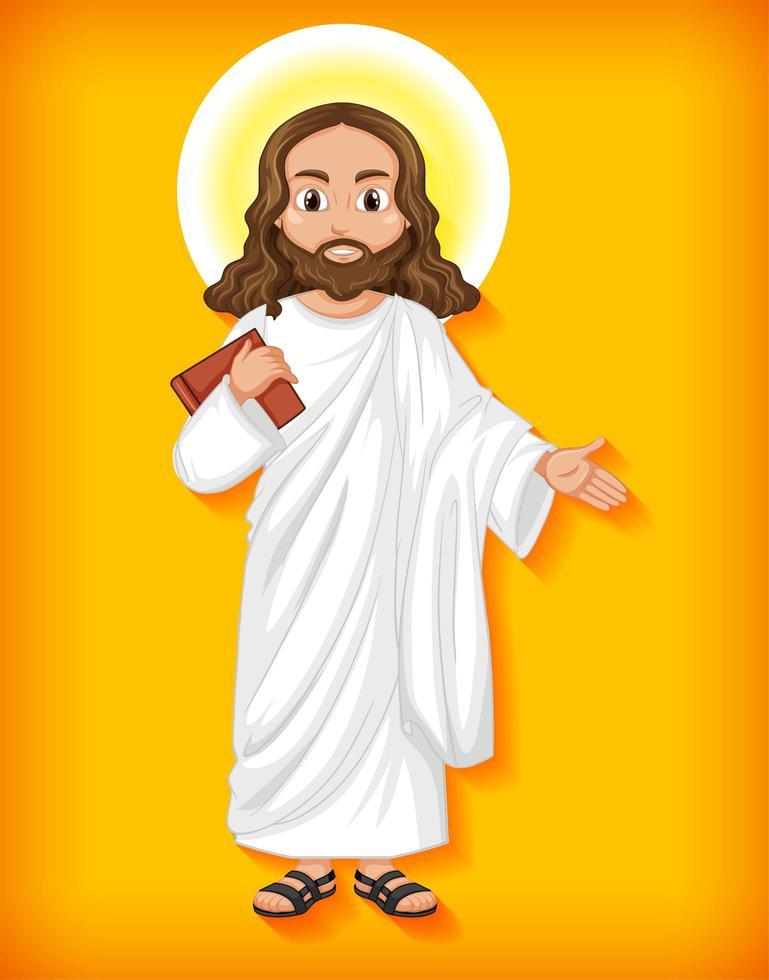 isolierte Jesus-Zeichentrickfigur vektor