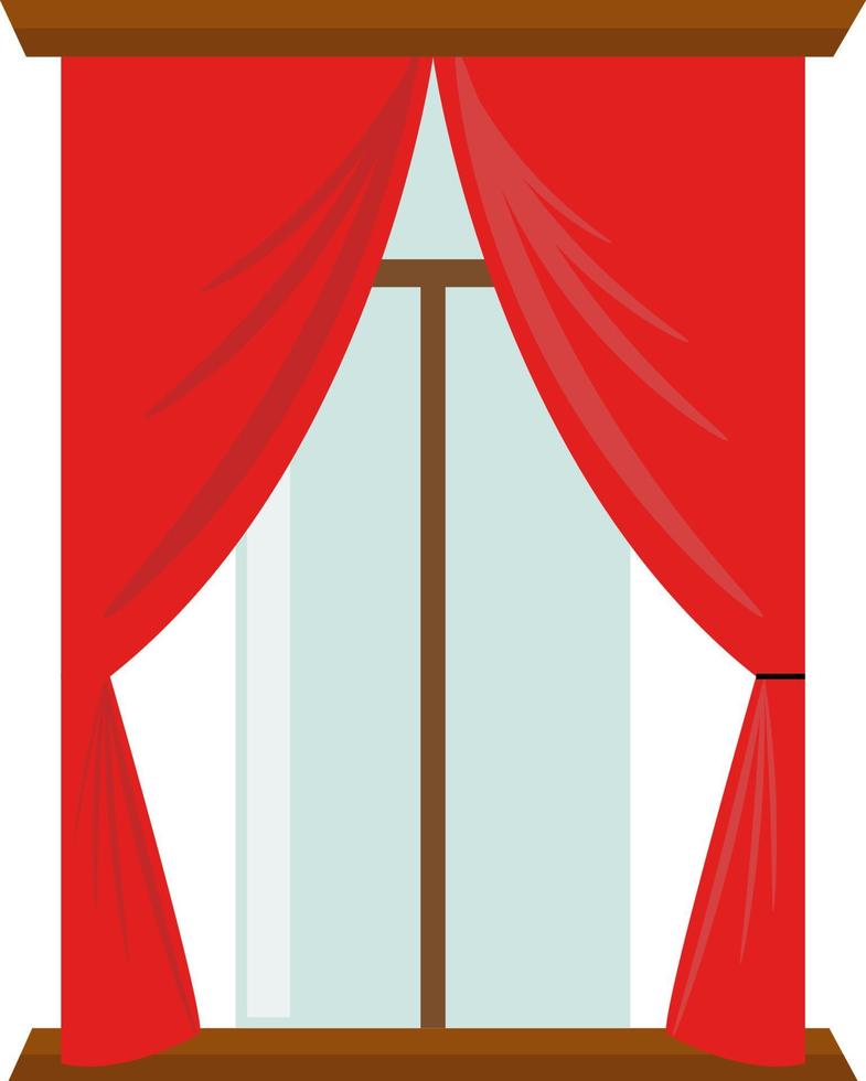roter Vorhang, Illustration, Vektor auf weißem Hintergrund.