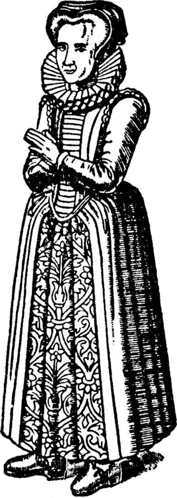 engelsk lady, årgång illustration vektor