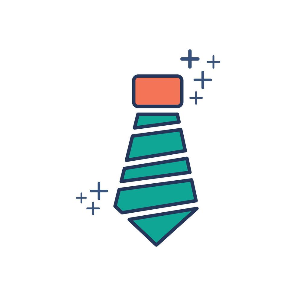 Krawatte Symbol Vektor Illustration Glyph Stil Design mit Farbe und Pluszeichen. isoliert auf weißem Hintergrund.