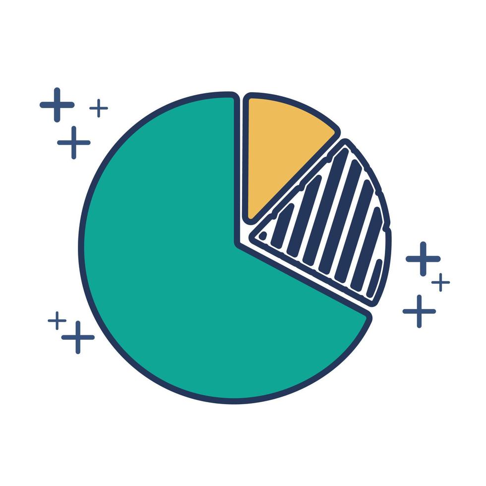 diagram cirkel ikon vektor illustration glyf stil design med Färg och plus tecken. isolerat på vit bakgrund.