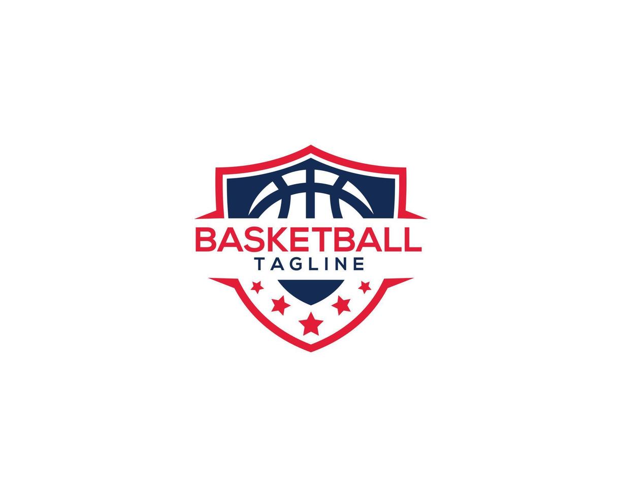 Basketball-Club-Logo-Design-Emblem-Vektor-Vorlagen-Illustration. vektor