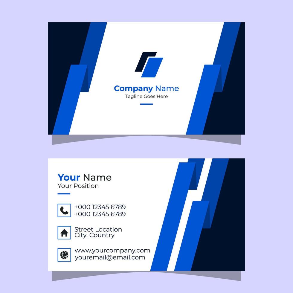 vektor grafisk av företag kort med modern blå, mörk blå, och vit Färg schema, perfekt till använda sig av