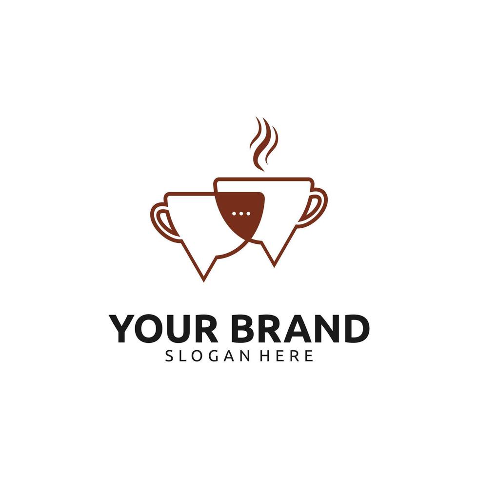 Logo-Design für heiße Kaffeegespräche vektor