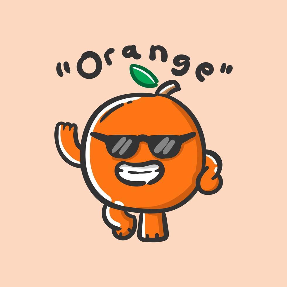 Häftigt orange karaktär använda sig av svart glasögon vektor