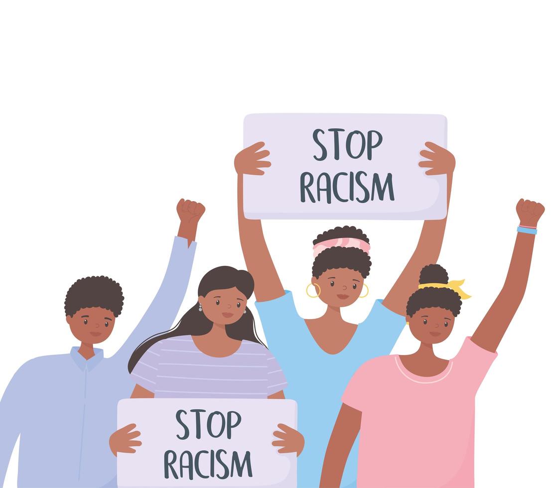 schwarze Leben sind wichtig und stoppen die Kampagne zur Sensibilisierung für Rassismus vektor