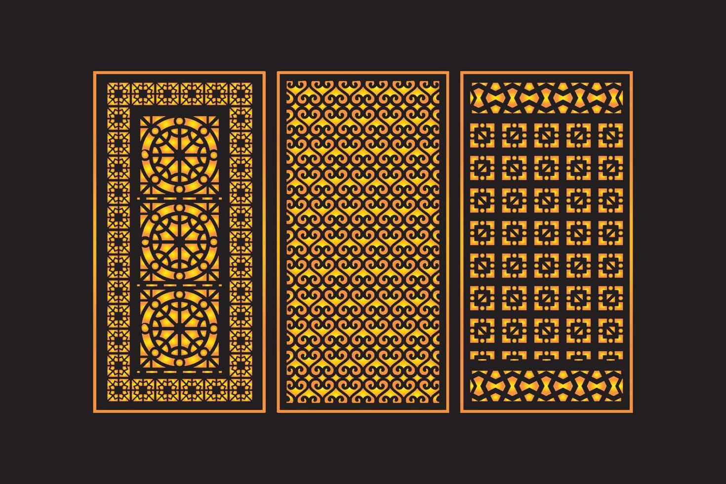 islamische dekorative lasergeschnittene plattenschablone mit abstraktem geometrischem blumenlaser vektor