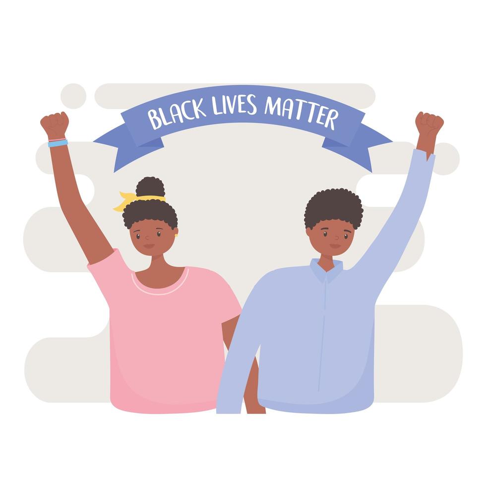 svarta liv spelar roll och stoppar kampanjen för medvetenhet om rasism vektor
