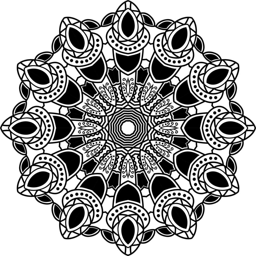 Das gezeichnete Mandala-Muster eignet sich für andere Designsammlungsbücher als Ornamente vektor