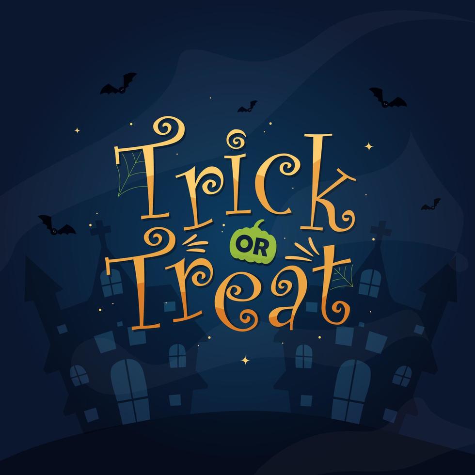 trick or treat vektordesign för glad halloween-dagsfirande vektor