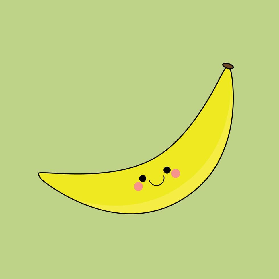 frukt serier vektor, söt banan frukt vektor. bra för inlärning för barn som väl som som ikoner. vektor