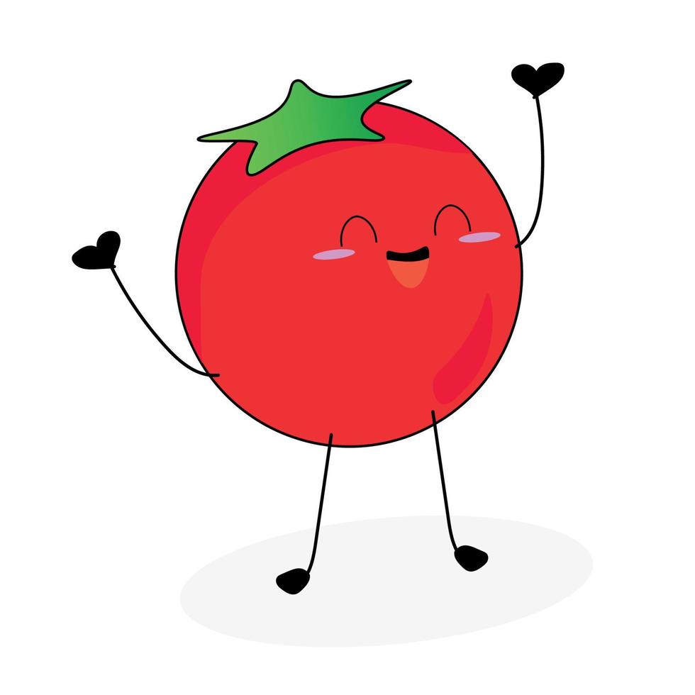 vektor av frukt serier, vektor av söt tomat frukter. bra för inlärning för barn som väl som som ikoner.