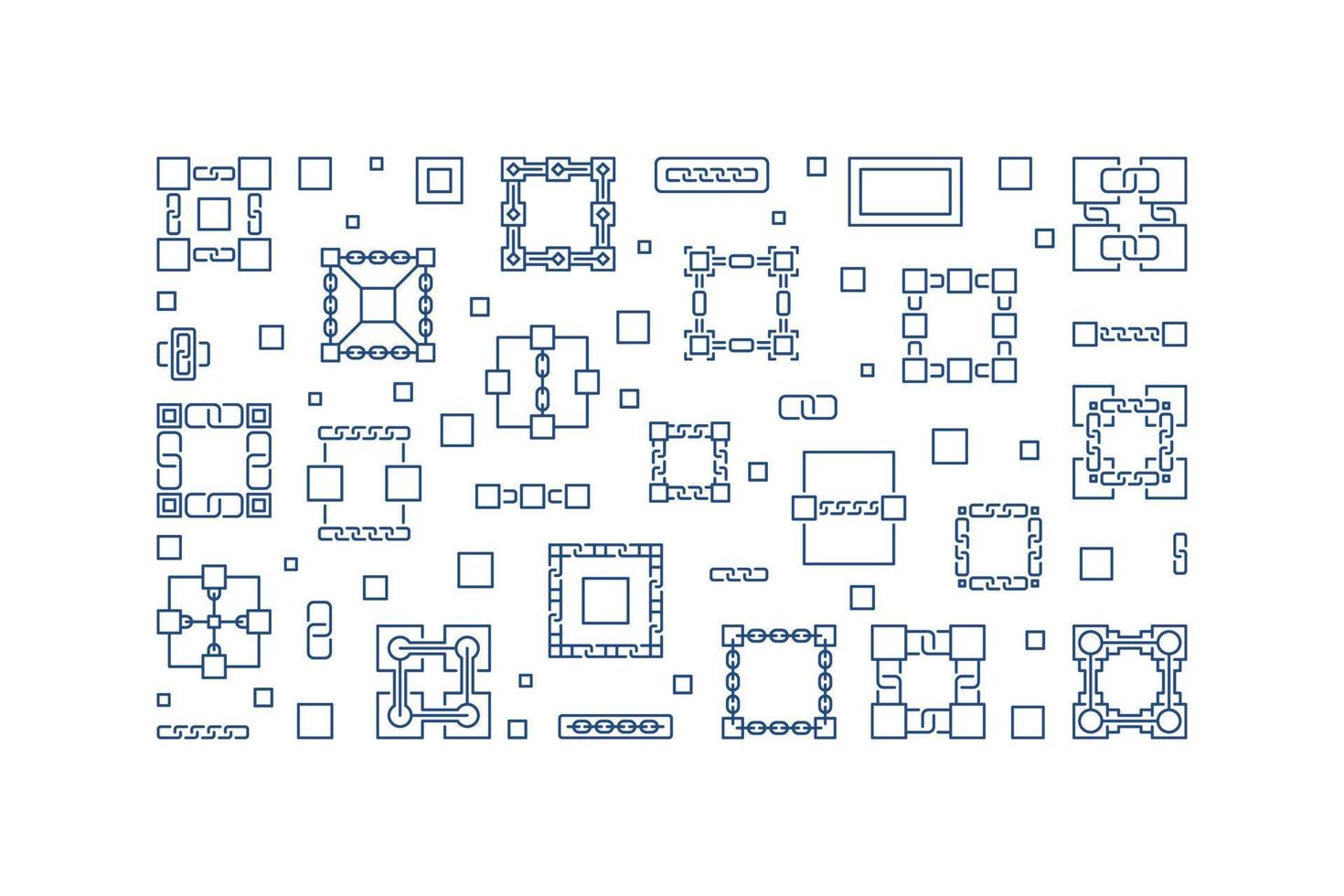 horizontale Linienfahne des Blockchain-Technologievektors vektor