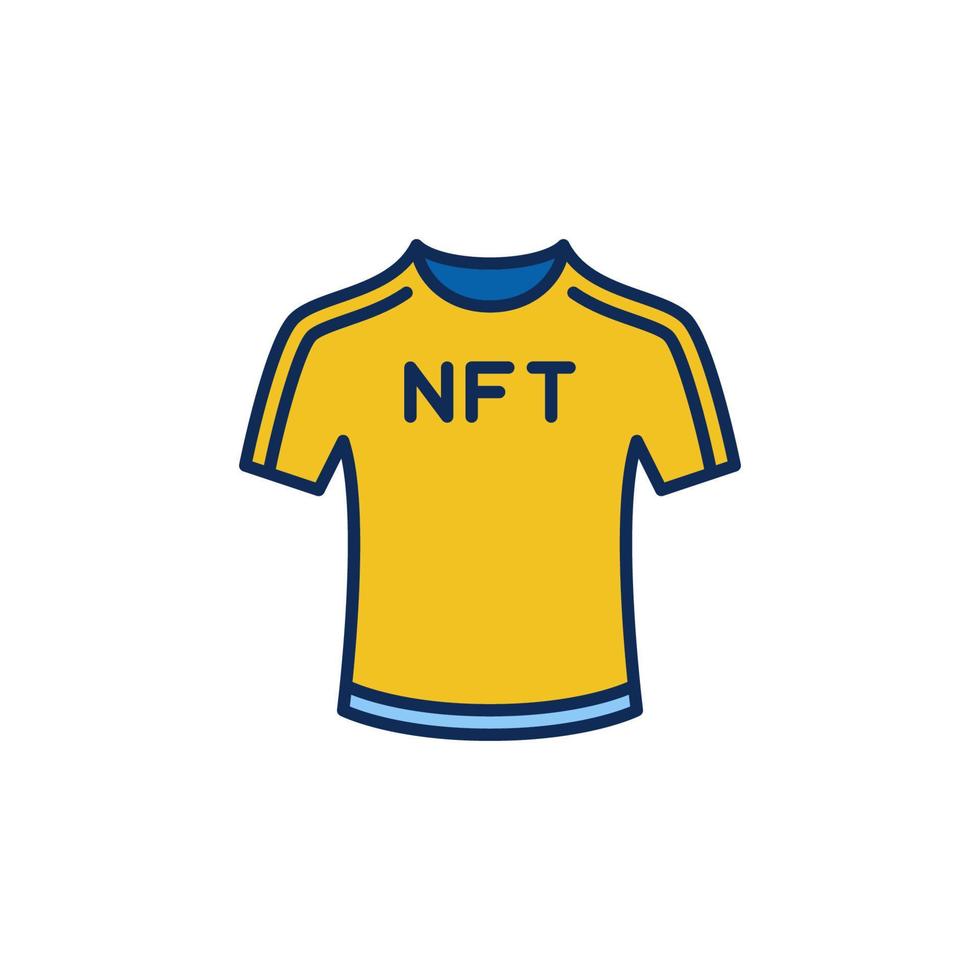 nft-T-Shirt farbiges Symbol. nicht fungibles Token-Fußball-T-Shirt-Vektorsymbol vektor