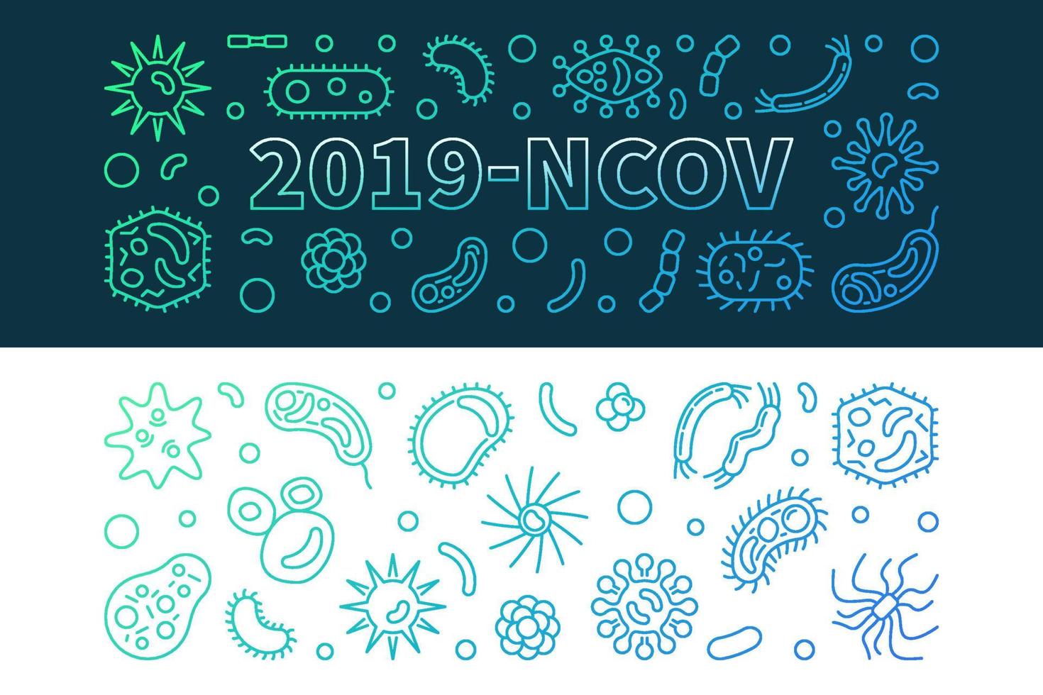 Vektor 2019-ncov-Konzept lineare bunte Banner