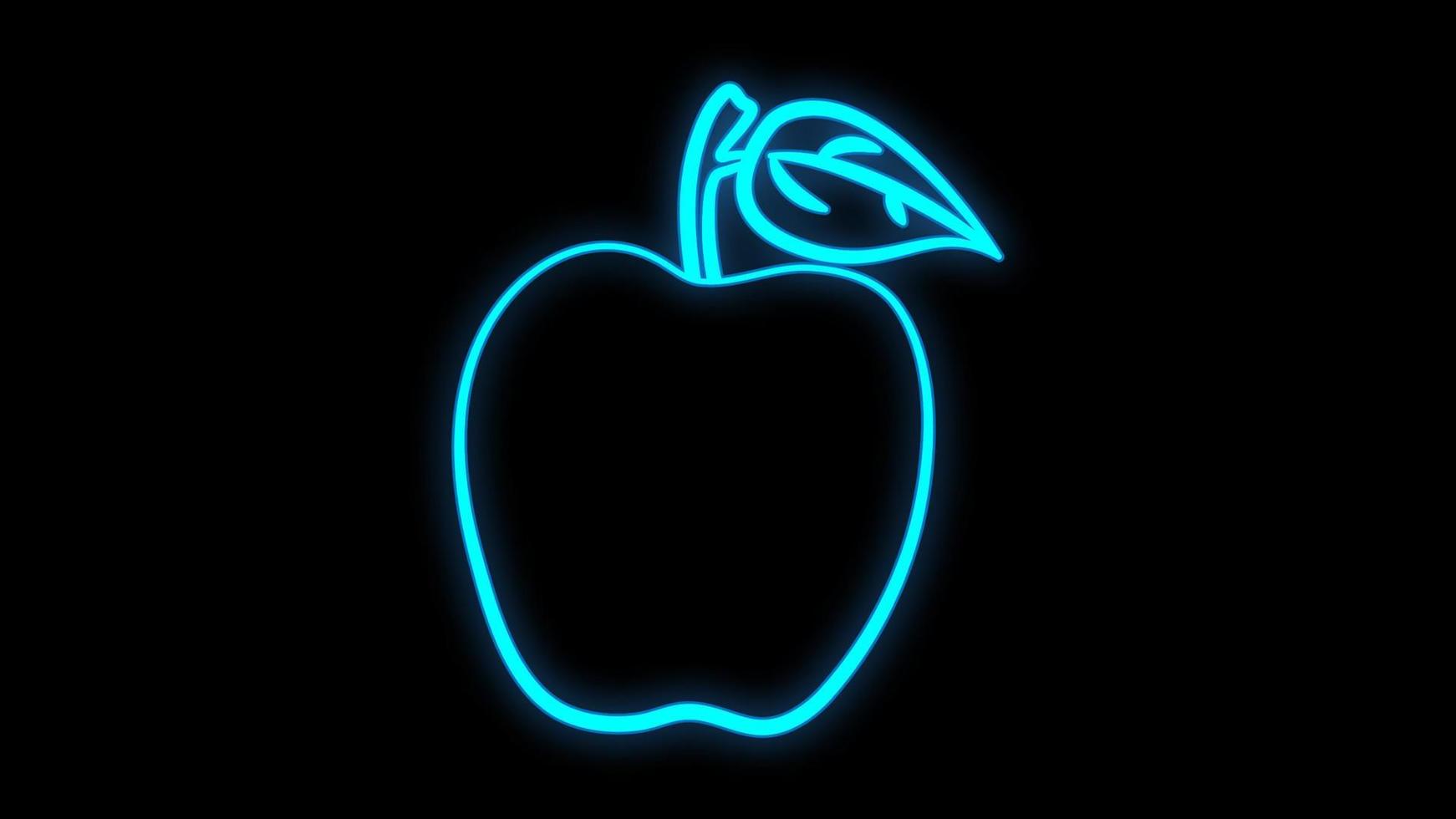 neon äpple ikon. dekoration och reklam tema. färgrik design. vektor illustration