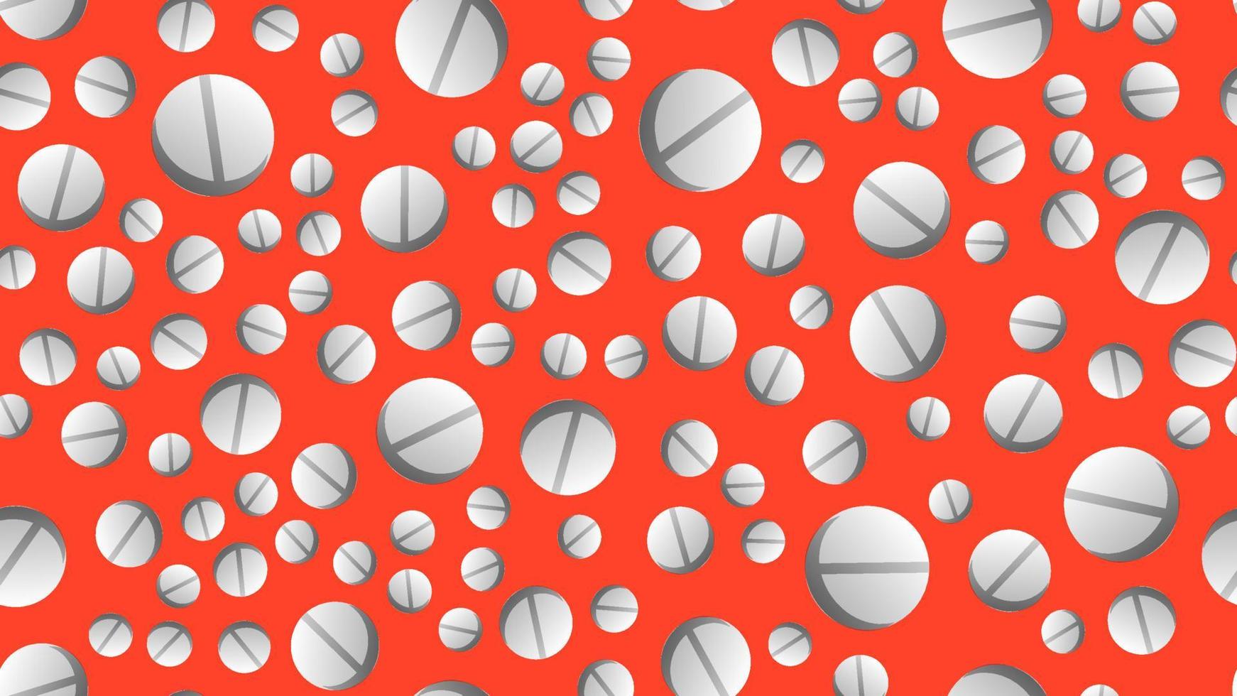 endloses nahtloses muster von medizinisch-wissenschaftlichen medizinischen artikeln, pharmakologischen tabletten und medikamenten, pillenkapseln auf orangefarbenem hintergrund. Vektor-Illustration vektor