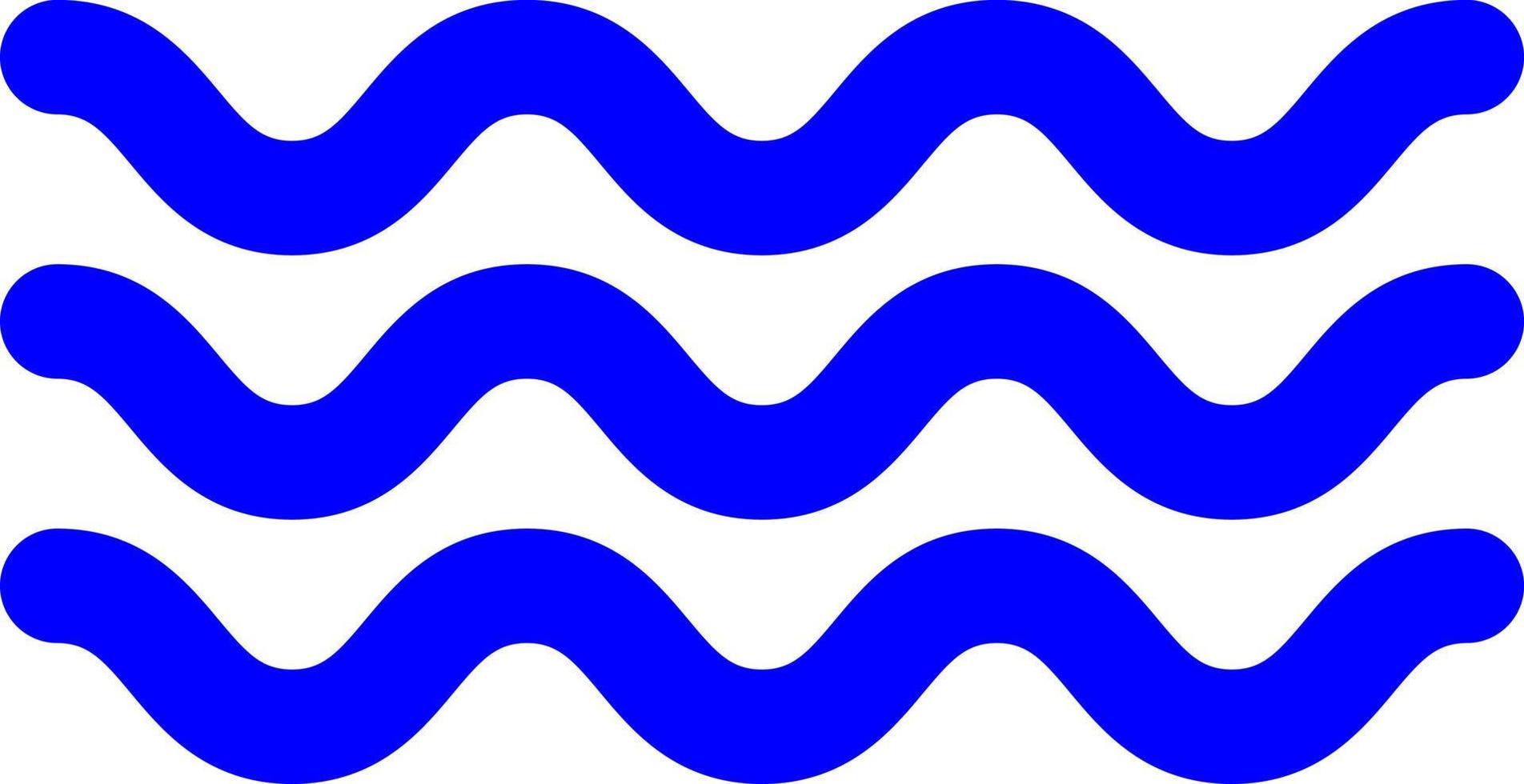 blaue Meereswellen, Illustration, Vektor, auf weißem Hintergrund. vektor