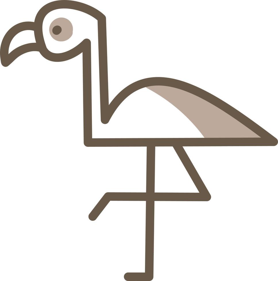 Brauner Flamingovogel, Illustration, Vektor auf weißem Hintergrund.