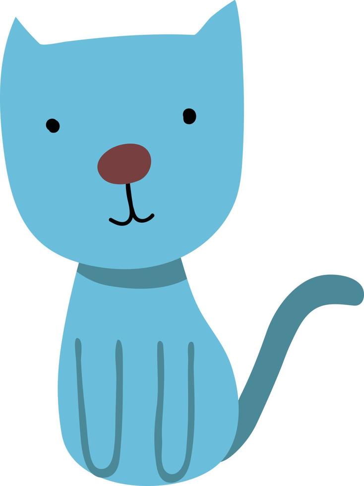 blå ljuv katt, illustration, vektor på vit bakgrund.