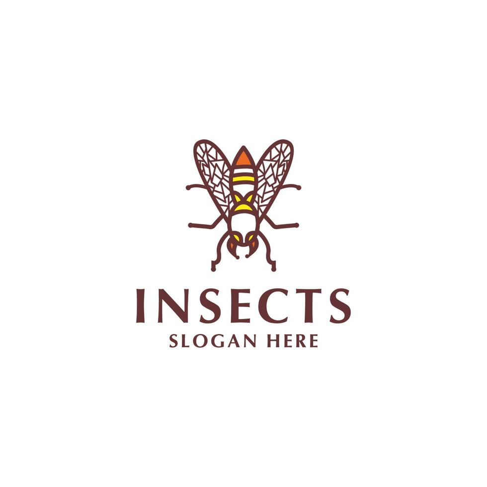 insekt logotyp ikon design vektor