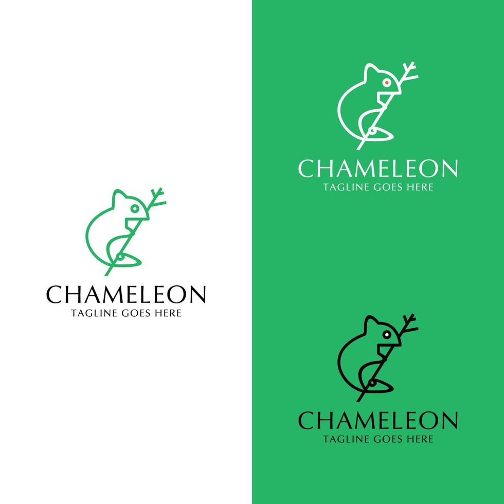 kameleont logotyp ikon design vektor