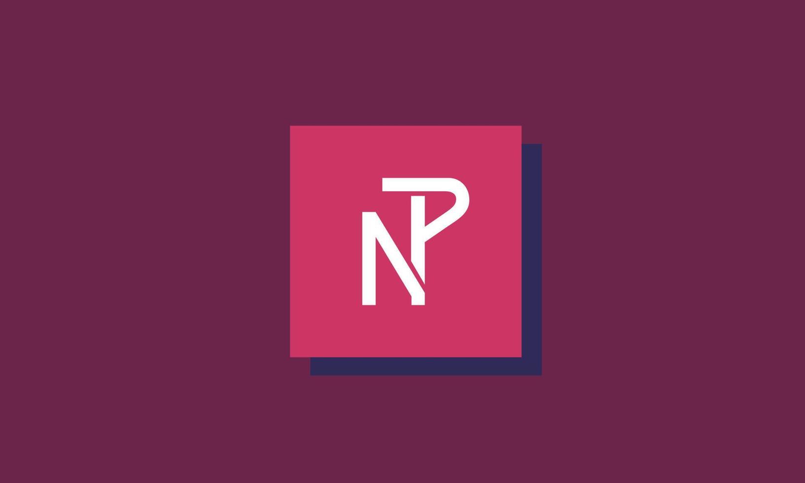 alfabetet bokstäver initialer monogram logotyp np, pn, n och p vektor