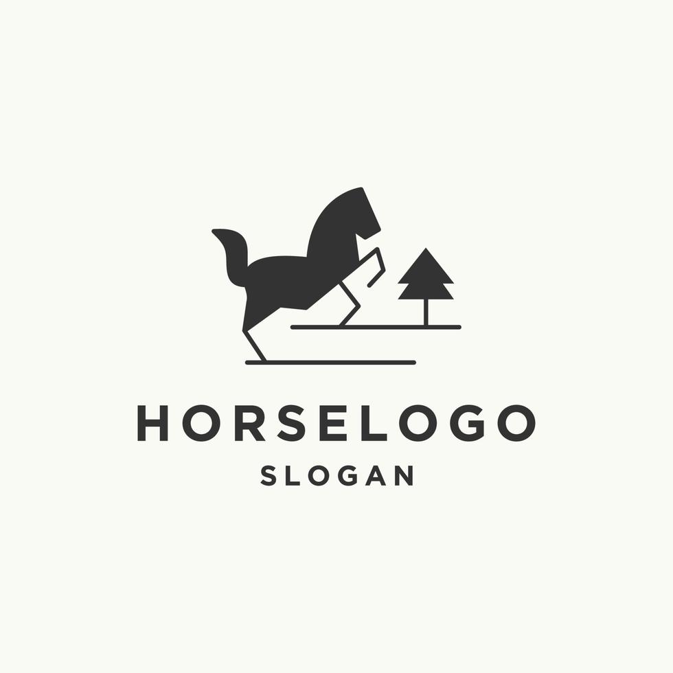 Pferd-Logo-Symbol flache Design-Vorlage vektor