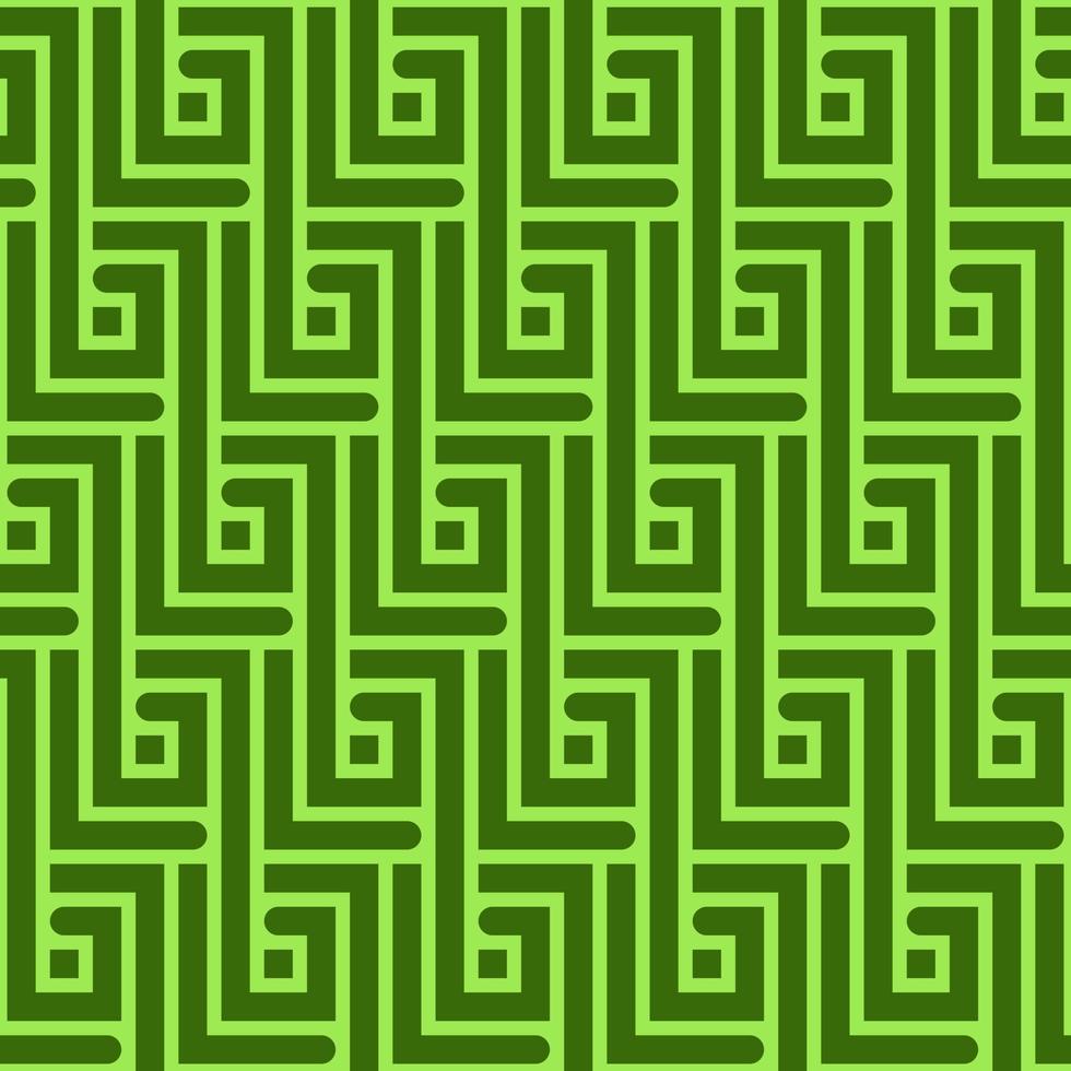 hellgrünes abstraktes nahtloses Muster mit rechteckigen Zickzacklinien im Vektor