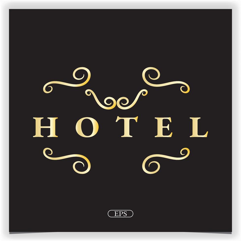 einfaches gold hotel logo premium elegante vorlage vektor eps 10