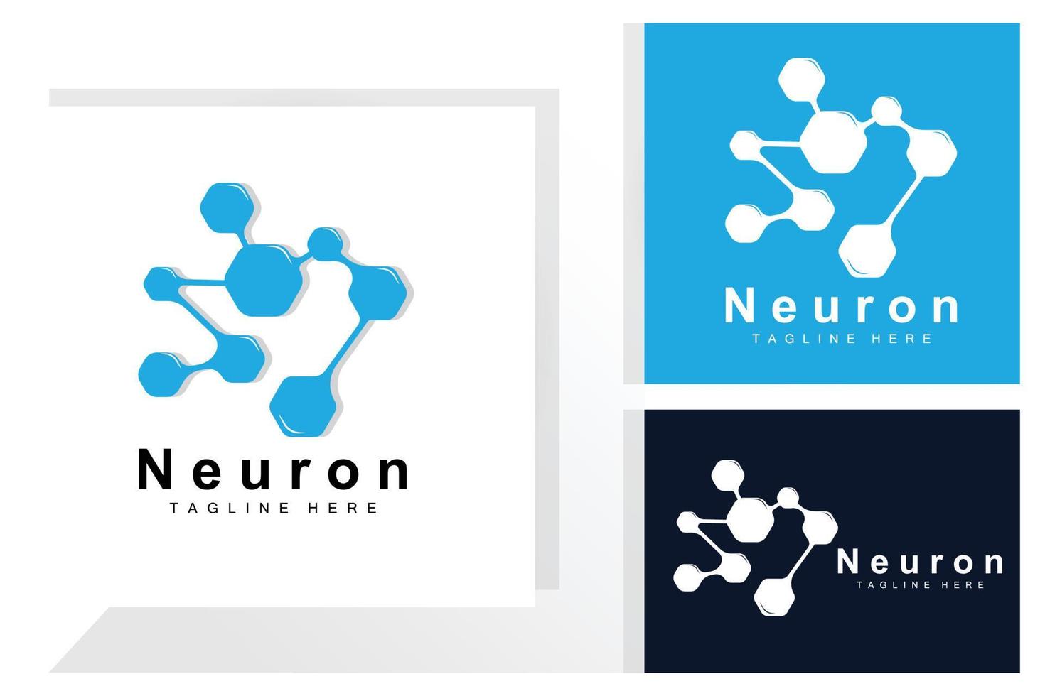 neuron logo design vektor nervenzelle illustration molekulare dna gesundheitsmarke