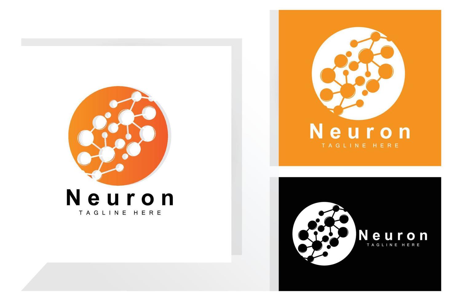 neuron logo design vektor nervenzelle illustration molekulare dna gesundheitsmarke