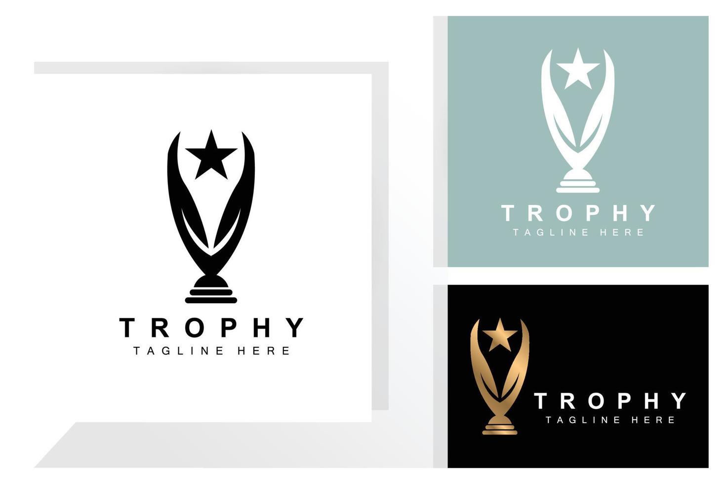 trofén logotyp design, tilldela vinnare mästerskap trofén vektor, Framgång varumärke vektor